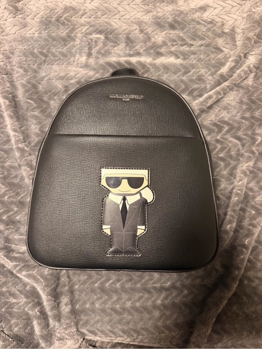 Karl Lagerfeld Black Backpack with Iconic Karl Patch